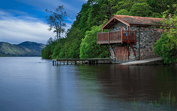 Lake with house